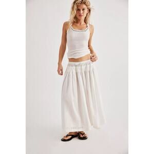 Free People Gesibelle Maxi Skirt – White Lace Cotton